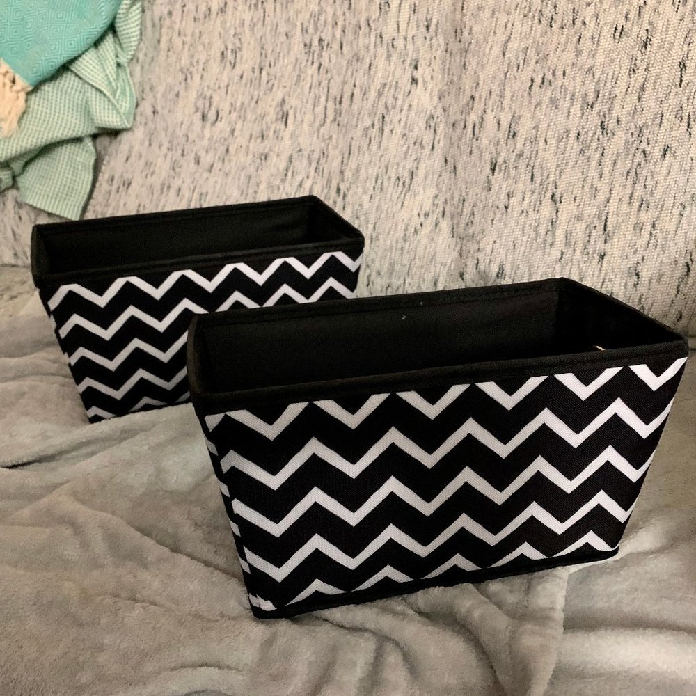 Black and White Storage Baskets Set of 2